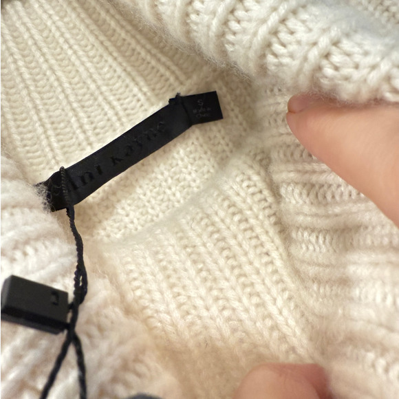 Jenni Kayne S Oversized 100% Cashmere Fisherman $575 Turtleneck Sweater Ivory - Picture 5 of 14